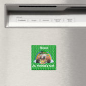 Magnet Basset Hound Happy St. Patrick's Day (In Situ (Geschirrspüler))