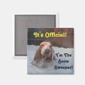 Magnet Basset Hound Snow Sweeper (Vorderseite/Rückseite)