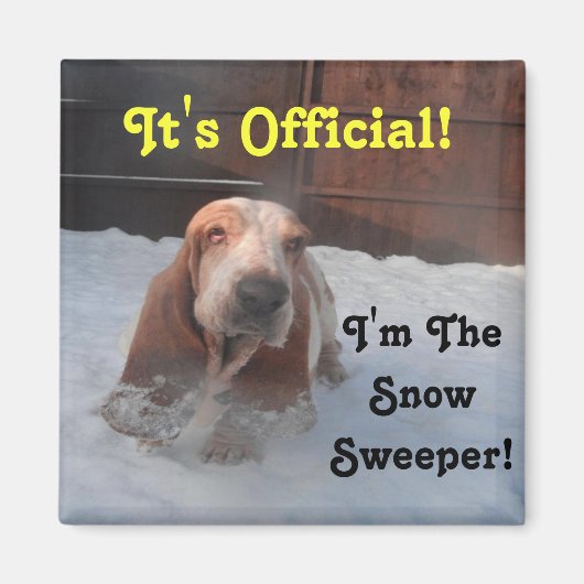 Magnet Basset Hound Snow Sweeper (Vorne)