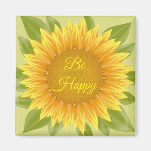 Magnet Be Happy Sonnenblume (Vorne)