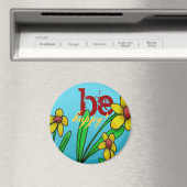 Magnet be Happy Yellow Flowers Blue Sky Custom (In Situ (Geschirrspüler))