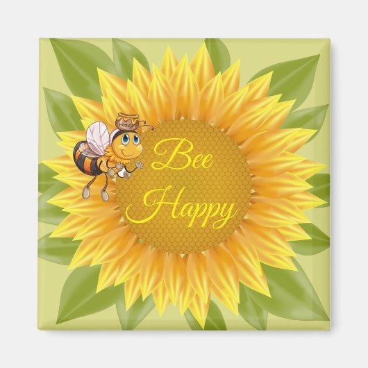 Magnet Bee Happy Bee Sunflower (Vorne)