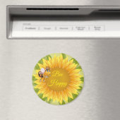 Magnet Bee Happy Bee Sunflower (In Situ (Geschirrspüler))