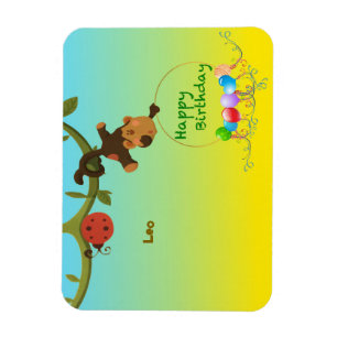 Magnet Birthday - Thema "Spielerischer Affe"