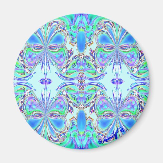 Magnet "Blue Butterfly Mandala" (Vorne)