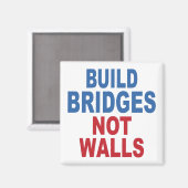 Magnet "Bridges Not Walls bauen" (Vorderseite/Rückseite)
