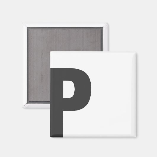 Magnet Buchstabe "P" (Vorderseite/Rückseite)