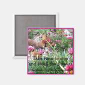 Magnet "Bumblesnot": Das Wee/Riechen der Blume (Vorderseite/Rückseite)