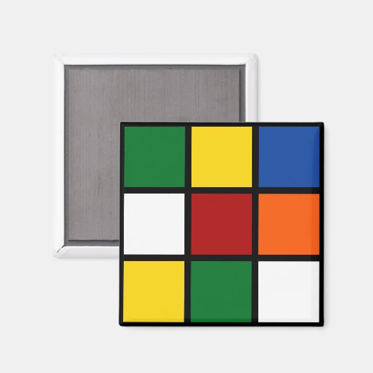 Magnet bunte Quadrate (Vorderseite/Rückseite)
