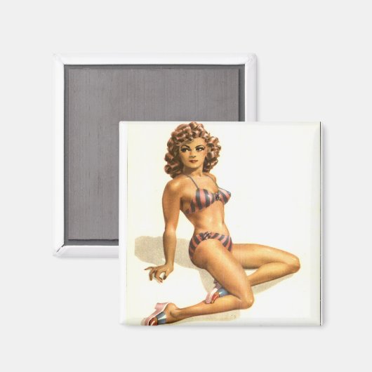 Magnet - Button=up Girl (Vorderseite/Rückseite)