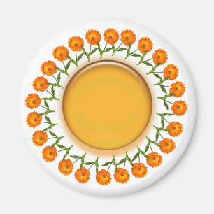 Magnet - Calendula und Orange Disk