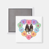 Magnet Candy Liebe hört mit Bassets (Vorderseite/Rückseite)