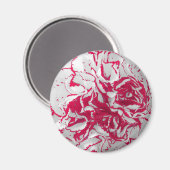 Magnet - Carnation in Rot und Weiß (Vorderseite/Rückseite)
