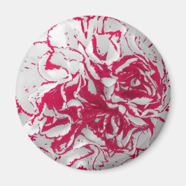 Magnet - Carnation in Rot und Weiß