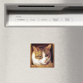 Magnet: "Cat Peeping through a Zence" Magnet (In Situ (Geschirrspüler))