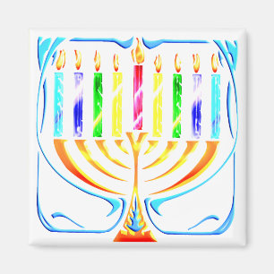 Magnet:  Chanukka Menorah - Chanukah Menorah Magnet