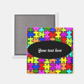 Magnet "Colorful jigsaw puzzle" (Vorderseite/Rückseite)