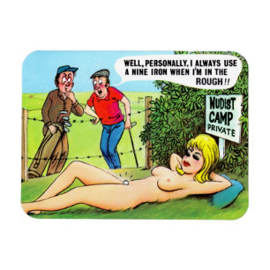 Magnet - Comic-Golf-Postkarte