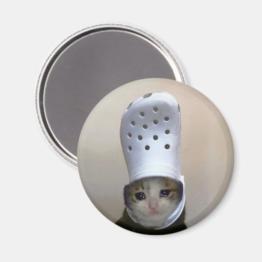 Magnet Cry Cat Croc Hat Meme (Vorderseite/Rückseite)