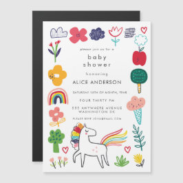 |MAGNET| Cute Sweet Unicorn Baby Shower Invite Magneteinladung