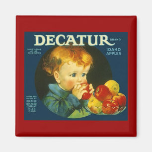 MAGNET ~ DECATUR IDAHO ÄPFEL RETRO FRUCHTETIKETT