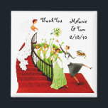 Magnet - Deko Wedding Gift Keepake Bridesmaids TY<br><div class="desc">Magnet Design hat ein digital erweitertes Retro Hochzeitsbild mit der verzweifelten Kellnerin,  die einen Tauchgang für das Brautbukett macht!! Sehr Niedlich und einfach zu individualisieren als Wedding Keepake.. perfekt für Ihre Begleiter,  Familienmitglieder,  & Freunde! Danke für den Besuch!!</div>