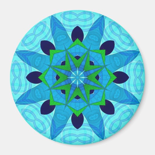 Magnet der Blume Blue Geometric (Vorne)