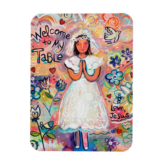 Magnet der ersten Kommunion für Mädchen (Vertikal)