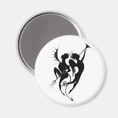 Magnet der Silhouette Angel und Teufel (Vorderseite/Rückseite)