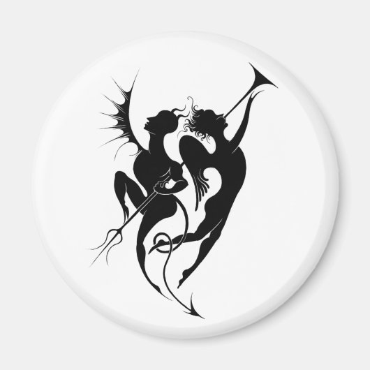 Magnet der Silhouette Angel und Teufel (Vorne)