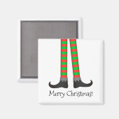 Magnet der Weihnachtselfen - Striptes Kostüm (Vorderseite/Rückseite)