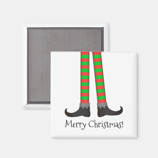 Magnet der Weihnachtselfen - Striptes Kostüm (Vorderseite/Rückseite)