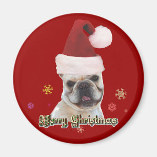 Magnet der Weihnachtsfranzösischen Bulldogge