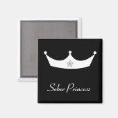 Magnet der weißen Krone Sober Princess (Vorderseite/Rückseite)