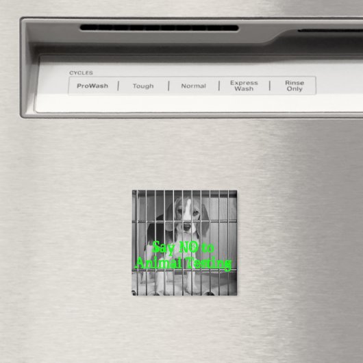 Magnet des Beagle "Nein zu Tierversuchen" (In Situ (Geschirrspüler))