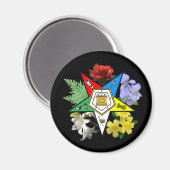Magnet des Östlich-Sterns-Floral-Emblems (Vorderseite/Rückseite)