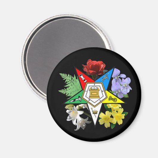 Magnet des Östlich-Sterns-Floral-Emblems (Vorderseite/Rückseite)