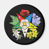 Magnet des Östlich-Sterns-Floral-Emblems (Vorne)