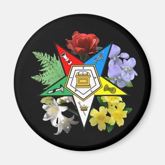 Magnet des Östlich-Sterns-Floral-Emblems (Vorne)