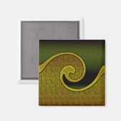 Magnet dunkelgrüner Jäger Swirl Gold, Match Set (Vorderseite/Rückseite)
