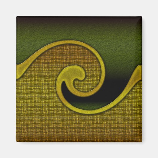 Magnet dunkelgrüner Jäger Swirl Gold, Match Set (Vorne)