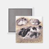 Magnet: Eine Studie über Katzen Magnet (Vorderseite/Rückseite)