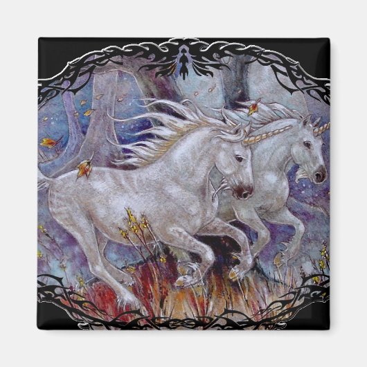 Magnet - Einhorn-Herbstlauf (Vorne)