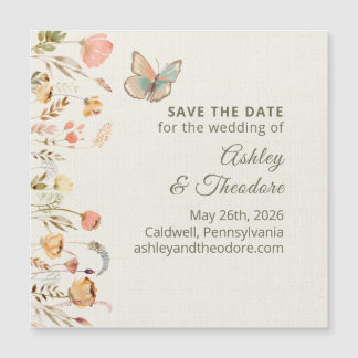 Magnet Elegant Butterfly Hochzeit Speichern Sie da