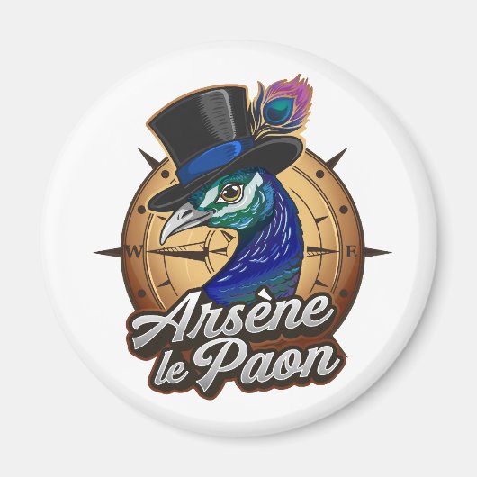 Magnet Farbe "Arsene der Pfau" (Vorne)