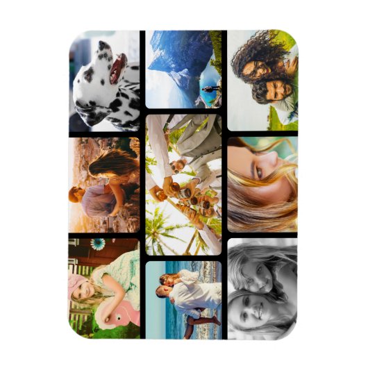 Magnet Flexible 9-Fotomaterial gerundete Collage (Vertikal)