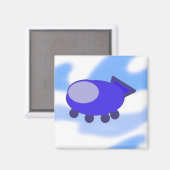 Magnet Fliegendes blaues Raumschiff (Vorderseite/Rückseite)