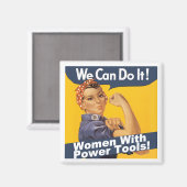 Magnet "Frauen mit Power-Tools" (Vorderseite/Rückseite)
