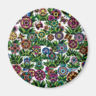 Magnet, Frühlingsblumen und Schmetterlinge, indivi Magnet