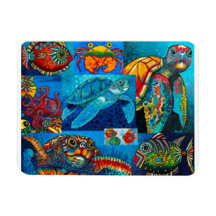 Magnet "Funky Sea Critters Collage"